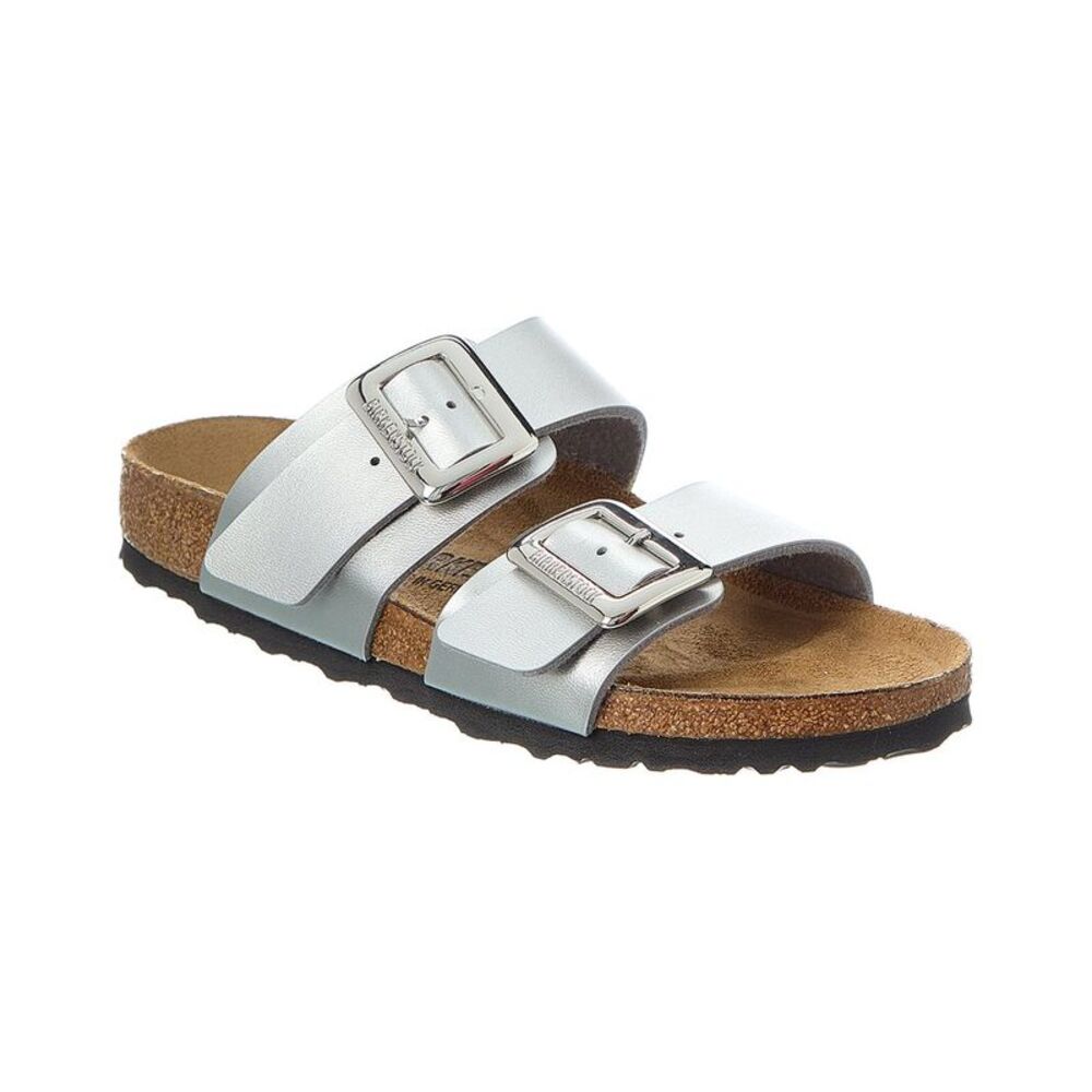 Birkenstock Sydney Luxe Narrow Birko-Flor Sandal, Silver